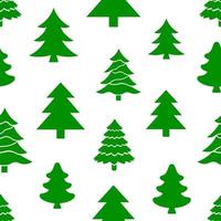 christmas tree pattern. seamless texture with green fir vector