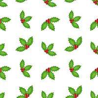 christmas seamless pattern. holly texture vector