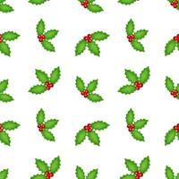 christmas seamless pattern. holly texture vector