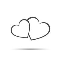 Simple two hearts icon. Valentines day. Vector illustration