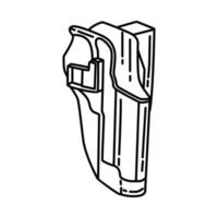 icono de funda de pistola. Doodle dibujado a mano o estilo de icono de contorno vector