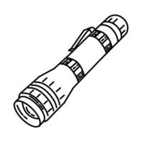 Flashlight Icon. Doodle Hand Drawn or Outline Icon Style vector