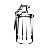 Police Riot Tear Gas Canister Icon. Doodle Hand Drawn or Outline Icon Style vector