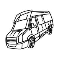 Police Riot Van Icon. Doodle Hand Drawn or Outline Icon Style vector