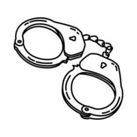 Handcuffs Icon. Doodle Hand Drawn or Outline Icon Style vector