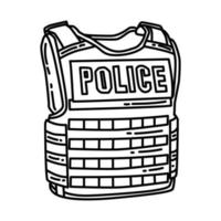 Bulletproof Vest Icon. Doodle Hand Drawn or Outline Icon Style vector