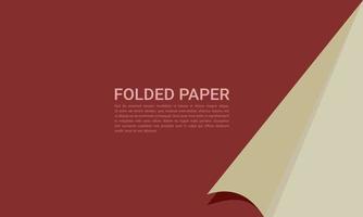 Red sheet of paper with curved corners in vintage rustic color for sale banner, discount or web background. folded corner paper vector