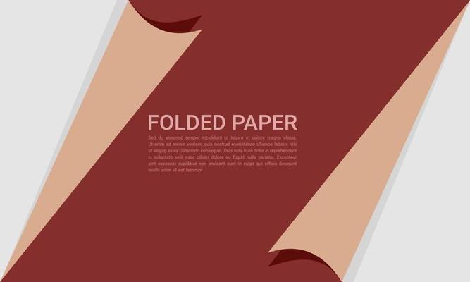 Red sheet of paper with curved corners in vintage rustic color for sale banner, discount or web background. folded corner paper vector