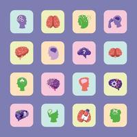 alzheimer icons cartoon vector