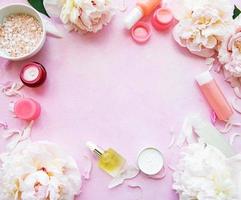 Spa concept with peonies photo