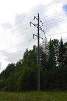 Electric pole. High voltage line. Power line. photo