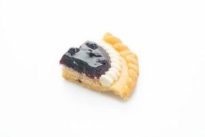 Delicious Blueberry Cheese Pie on white background photo