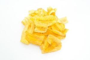 Banana Chips on white background photo