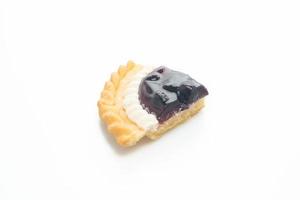 Delicious Blueberry Cheese Pie on white background photo