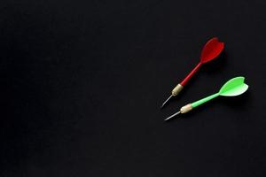 flat lay darts with copy space