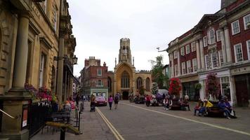 Shopping area at Stonegate Street - The oldest street in York City, England, UK video