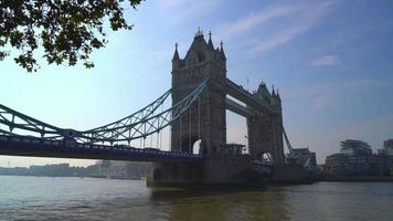 Tower bridge in London with River Thames video