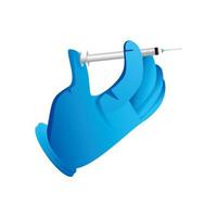 world vaccine, medical hand with syringe protection against covid 19 vector