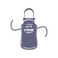 lets cook apron accessory on white background vector