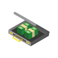 suitcase money isometric vector