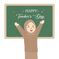 Hand drawn flat teachers' day vector