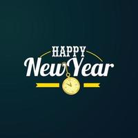 Happy new year with lettering composition and dark background vector