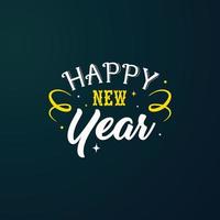 Happy new year with lettering composition and dark background vector