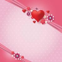 Love heart pink background template vector