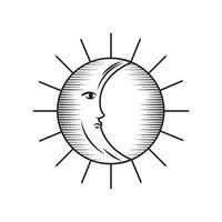 astrología sol luna vector