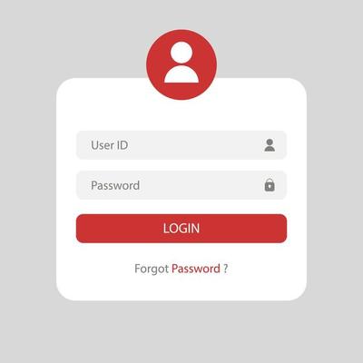 White red login form