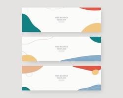 Web banner template set. Collection of horizontal banners design. Vector illustration.