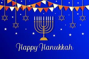 flat design hanukkah concept background vector