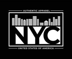 NYC Typography Illustration T-shirt Design for print vector