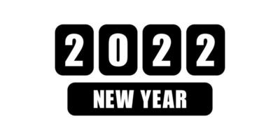 2022 new year logo text design. 2022 number design template. Calendar simple icon. Modern abstract banner. Vector graphic illustartiom isolated on white background