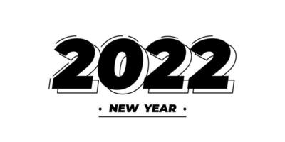 2022 new year logo text design. 2022 number design template. Calendar simple icon. Modern abstract banner. Vector graphic illustartiom isolated on white background