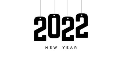 2022 new year logo text design. 2022 number design template. Calendar simple icon. Modern abstract banner. Vector graphic illustartiom isolated on white background