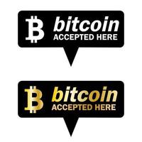 Bitcoin payment concept. Mobile cryptocurrency. Bitcoin transaction or donation. Cryptocurrency accepted here vector