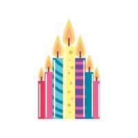 burning candles decoration vector