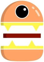 Simple Monster Burger Icon or Logo vector