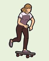 Skateboarder Playing Skateboard vector