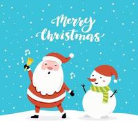 Christmas card design template with cute character with text. vector