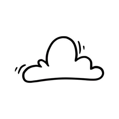 Hand drawn cloud. Doodle style.