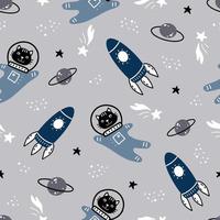 Space and galaxy seamless pattern. Vector illustration.