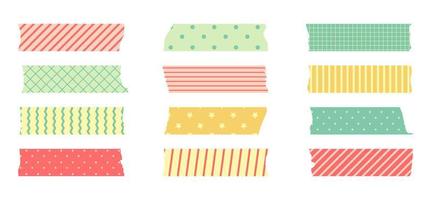 Washi masking tape set. Cute scotch vector