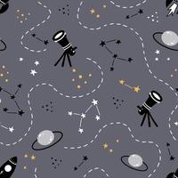 Space and galaxy seamless pattern with star. Vector illustration.