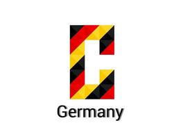 Creative Letter C with 3d germany colors concept. Good for print, t-shirt design, logo, etc. vector