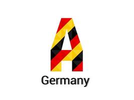 Creative Letter A with 3d germany colors concept. Good for print, t-shirt design, logo, etc.