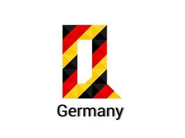 Creative Letter Q with 3d germany colors concept. Good for print, t-shirt design, logo, etc.