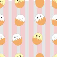 seamless pattern cute egg with pink and white stripes vector