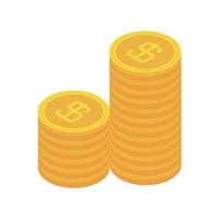 stack of coins money cash currency icon isometric style vector